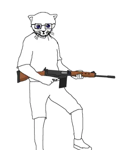 punkjak, 1soyjak, 30 caliber, 7.62x51mm, almost full body, arm, battle rifle, clothes, fabrique nationale, fal