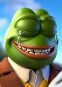 pepe, pepelaugh, bald, black eyes, crying, dear admins i am not tagging this dot thank you for understanding, green skin, half body, looking to the right, no beard