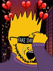 bart simpson, soyak, soyak (crying), 2018, 2019, arm, broken heart, clenched fist, clothes, crying