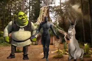 donkey, gigachad, shrek, my very best friends, almost full body, animal, buff, donkey, fat, front view