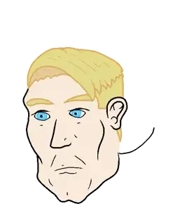 classic amerimutt, amerimutt, 100% face, a10 eyes, blonde hair, blue eyes, closed mouth, hair, jawline, no glasses