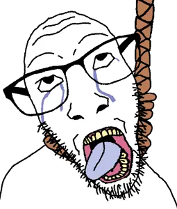 bernd, dylanjak, hanging troonjak, troonjak, hanging soyjaks, 1soyjak, ack, bald, black eyes, bloodshot eyes