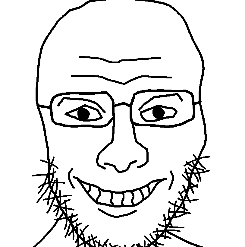 unknown, useful soys, 1soyjak, aphex twin, bald, black eyes, creepy, front view, glasses, half open mouth