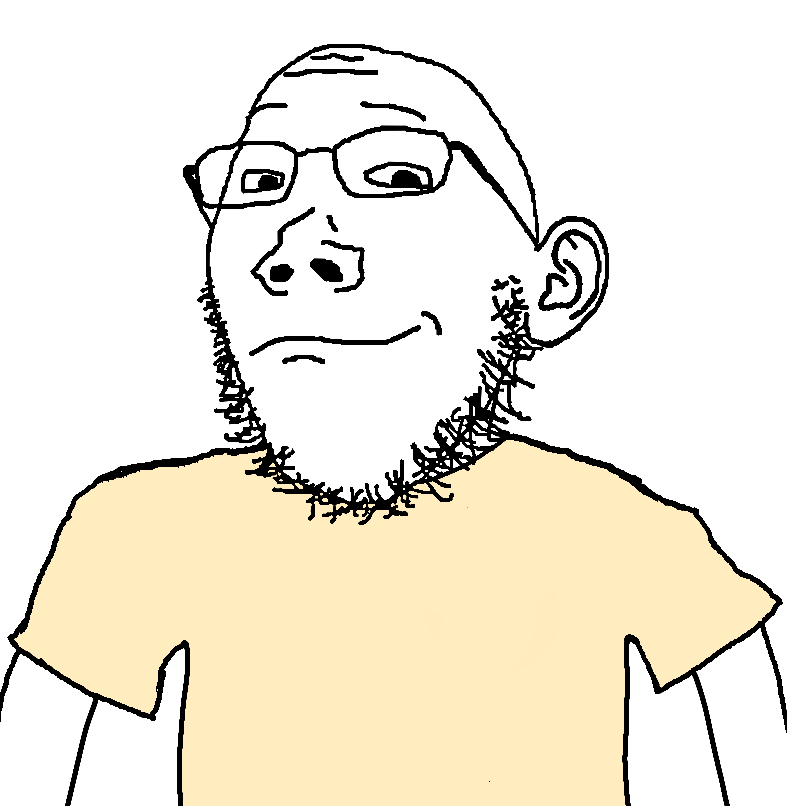 gapejak, markiplier soyjak, science lover, shrimpish, 1soyjak, bald, black eyes, closed mouth, clothes, ear