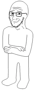 soyak, soyak (smug) 2, 1soyjak, arm, arms folded, bald, black eyes, closed mouth, crossed arms, feet