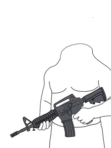 accessory, arm, assault rifle, gun, hands, holding gun, holding object, holding rifle, rifle, transparent background
