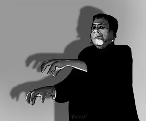 poison, rapeson, cobson, hornyson, rapeson, 1soyjak, black and white, black eyes, black hair, black sclera