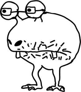 unknown, 1soyjak, animal, bald, big eyes, black eyes, bulborb, closed mouth, full body, glasses