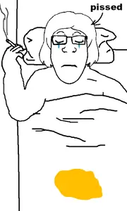 markiplier soyjak, female markiplier, neutralplier, its over, me and your mom, 1soyjak, arm, bed, blanket, blood