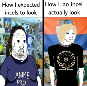 wojak, 2nas, almost full body, black eyes, blonde hair, blue eyes, chechen, chechnya, chubby, closed mouth