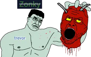chudjak, soyak, kratos chudjak, trevor beheading namefags, 2soyjaks, angry, arm, bald, beheaded, buff