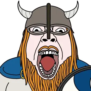 bernd, 1soyjak, age of empires ii, armor, beard, berserk, black eyes, cape, clothes, cross eyed