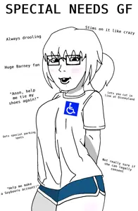 soyak, vlodson, soygirl, femjak, soygirlfriend, 1soyjak, almost full body, big breasts, black eyes, breasts