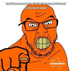 feraljak, 1soyjak, angry, bald, beard, clenched teeth, glasses, half open mouth, hands, impact (font)