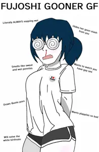 soyak, soygirl, femjak, soygirlfriend, foidjaks, 1soyjak, almost full body, badge, big breasts, blood