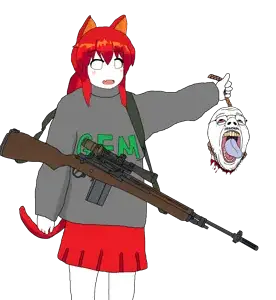 tama, bernd, isaac, 30 caliber, ack, battle rifle, blood, boot, boots, cat ears