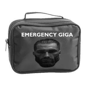 gigachad, 1nas, bag, beard, black hair, ear, ears, emergency giga, english text, eyes