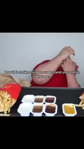 nikocado avocado, angry, black hair, closed eyes, crying, fat, food, fries, front view, hair