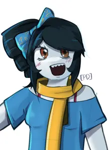phlosophicalyderangd, soytan, 1nas, black hair, blush, bowtie, bra strap, brown eyes, clothes, cute