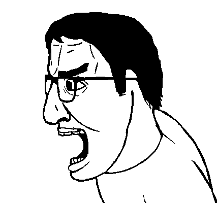 el perro rabioso, el perro chud, lado del perro rabioso, chuddified soyjaks, sidejaks, 1soyjak, angry, black eyes, black hair, glasses