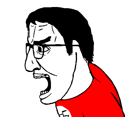 el perro rabioso, el perro chud, lado del perro rabioso, chuddified soyjaks, sidejaks, 1soyjak, angry, black eyes, black hair, chudcel