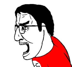 el perro rabioso, el perro chud, lado del perro rabioso, chuddified soyjaks, sidejaks, 1soyjak, angry, black eyes, black hair, chudcel