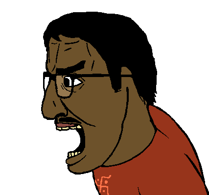 el perro rabioso, el perro chud, lado del perro rabioso, chuddified soyjaks, sidejaks, 1soyjak, angry, black eyes, black hair, brown skin