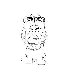 anton chigurh, unknown, weirdpenis, 1soyjak, bald, beard, buff, cleavage, clitty, closed mouth