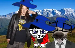 pupsektant, unknown, 2soyjaks, animal, award, black eyes, black hair, bladee, blue eyes, calm