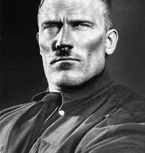 gigachad, aryan, a10 eyes, adolf hitler, black eyes, black hair, buff, chadolf hitler, eating, front view