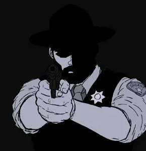 gigachad, beard, black background, black eyes, black hair, buff, closed mouth, clothes, covered eyes, drawing