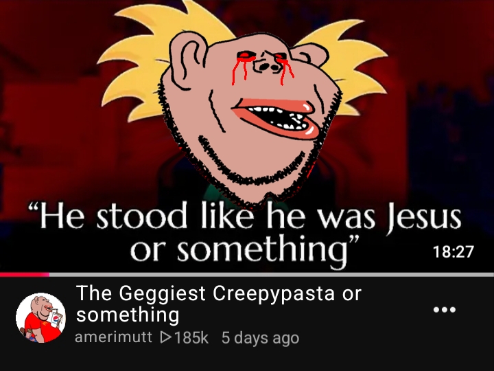 impish soyak ears, impish amerimutt, amerimutt, 2soyjaks, bald, bleeding, bleeding eyes, blood, creepypasta, ear