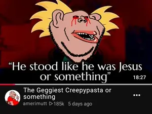 impish soyak ears, impish amerimutt, amerimutt, 2soyjaks, bald, bleeding, bleeding eyes, blood, creepypasta, ear