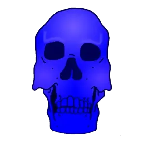 markiplier soyjak, neutralplier, skeletonjak, 1soyjak, bald, blue, blue skin, bone, bones, closed mouth