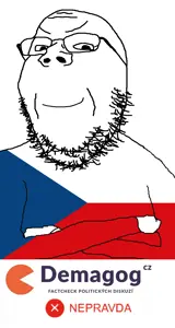 gapejak, crossed arms, czechia, fact, fact check, glasses, smug, soyjak, stubble, text