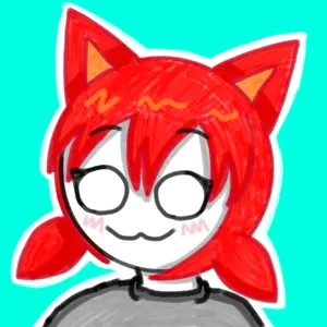 tama, 1nas, animal, blush, cat, cat ears, catgirl, closed mouth, clothes, cyan background