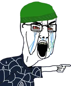 chudjak, angry, arm, bloodshot eyes, brown eyes, clothes, crying, glasses, hair, hands