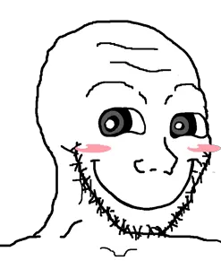 soyak, doctos, soyak (cheeky), cheeky, 1soyjak, bald, blush, cheeky, cheeky smile, closed mouth