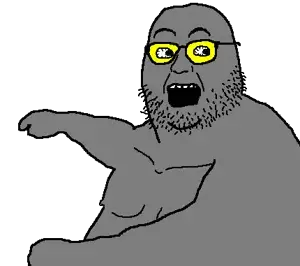 dennis nedry, dennis nedry, bald, cleavage, fat, glasses, gray skin, half body, movie, obese
