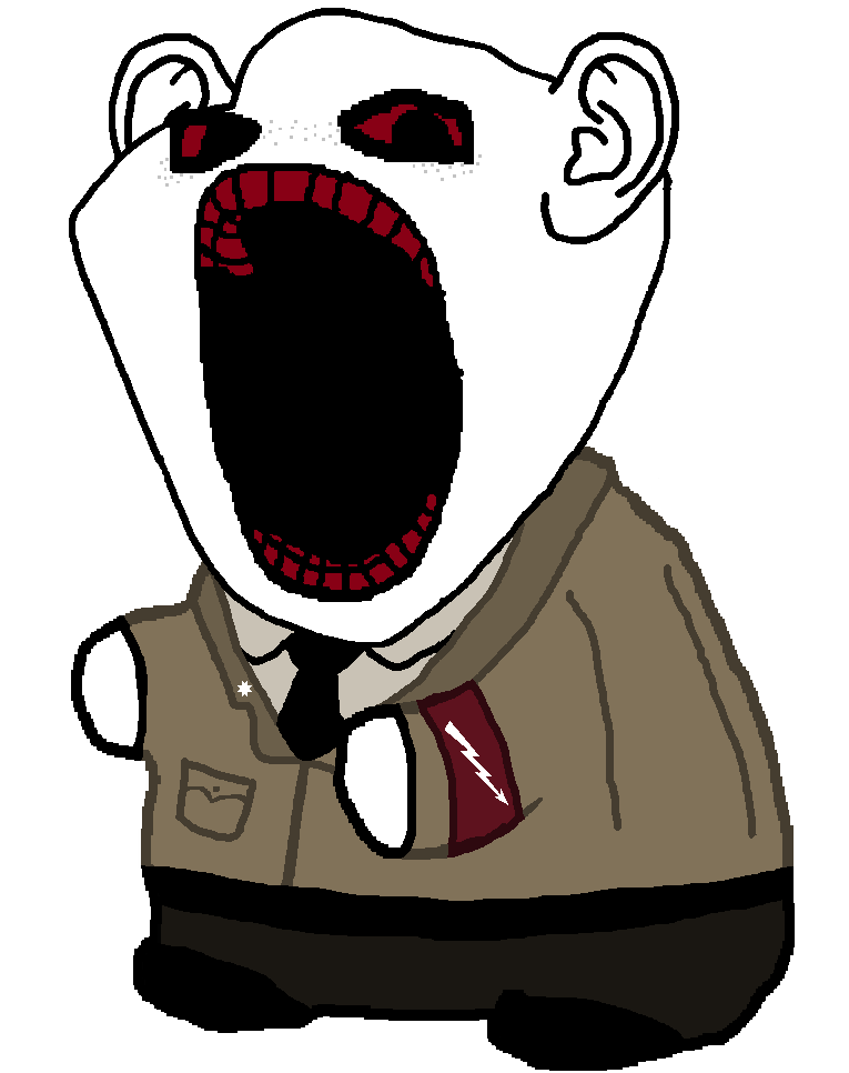 impish soyak ears, tismjak, 1soyjak, armband, bald, black eyes, brown suit, chilean, clothes, ear