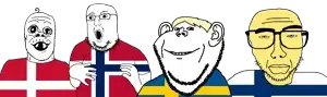 a24 slowburn soyjak, impish soyak ears, norwegian, sobot, jacobson, 4soyjaks, baby, blonde hair, clothes, deformed