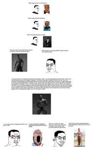 gigachad, chudjak, gapejak, angry, brown skin, clothes, comic, crying, glasses, hair