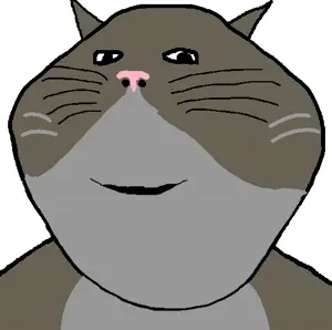 impish soyak ears, impish meowjak, jolly meowjak, jolly soyak ears, 1soyjak, animal, black eyes, cat, cat ear, front view