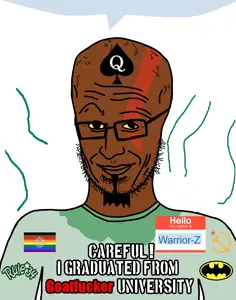 kratos, unijak, 1soyjak, award, bald, big brain, big forehead, brown skin, closed mouth, clothes