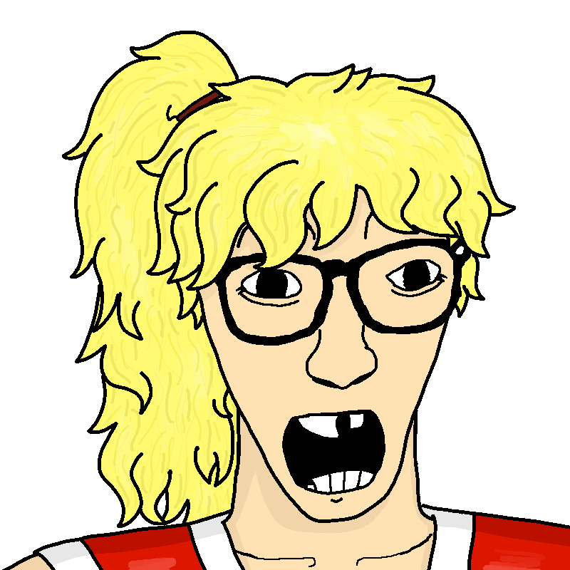 maki genryusai (final fight), casnatus, casnatia, 1soyjak, anime, asian, black eyes, blonde hair, buck teeth, chink
