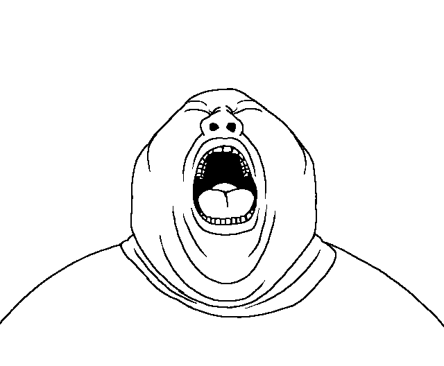 meximutt, chinkmutt, chin, closed eyes, clothes, double chin, fat, gape, gaping mouth, nose