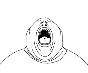 meximutt, chinkmutt, chin, closed eyes, clothes, double chin, fat, gape, gaping mouth, nose