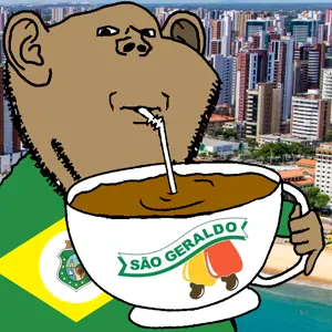 impish soyak ears, impdrink, 1soyjak, bald, beach, black eyes, brazil, brown skin, cashew, ceará