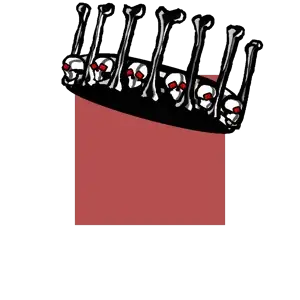 cobblestone, soybooru hat, bone, bones, cleavage, clothes, crown, deathjak, femur, gem