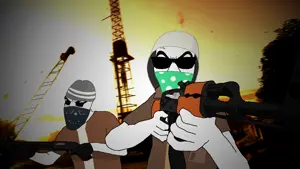 kliksjak, slitherjak, 1soyjak, ak-47, angry, arm, assault rifle, bald, bandana, battlefield